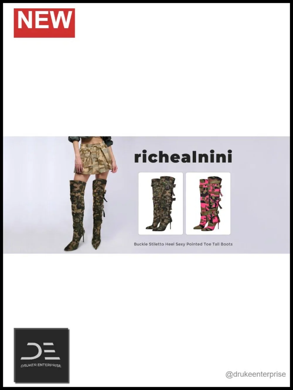 Women's Thigh High Boots with Straps Stiletto Heel Pointed Toe Riding Boots